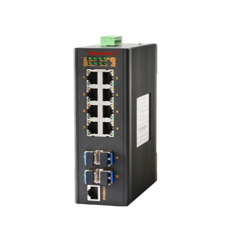 MIE-2412M  8GE+4GSFP卡轨式全千兆网管型工业以太网交换机