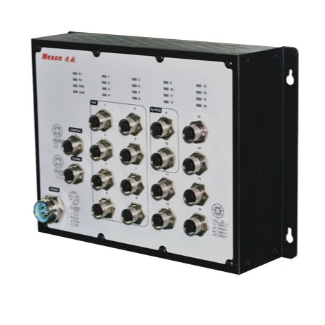 MIES-5816P 16GE M12/IP40 POE三层全千兆工业以太网交换机