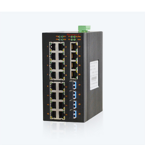  MIE-1424 16FE+4F+4GSFP卡轨式千兆非网管工业以太网交换机