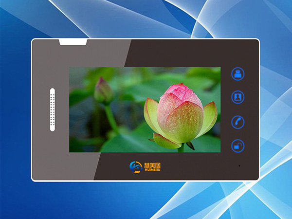 供应网线数码彩色可视对讲门铃7寸分机