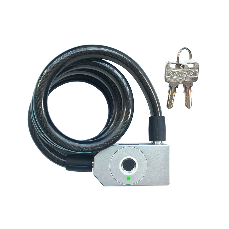 百洛物联锁C2指纹车锁 玻璃门办公室门锁商铺门电动车山地车锁 带机械钥匙防水防尘钢圈锁指纹