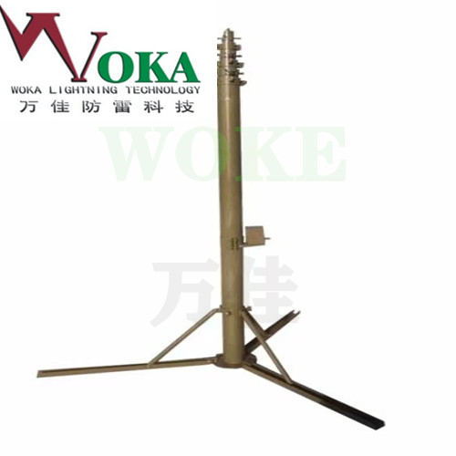 13米野战营房升降避雷针 碳纤维升降避雷针