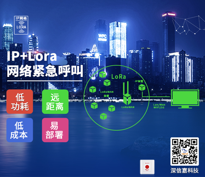 IP+LoRa网络SOS紧急报警系统_厂家直供