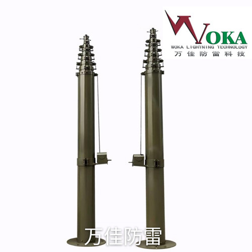 20米力本便携避雷针 手动20米碳纤维升降杆 超轻型避雷针