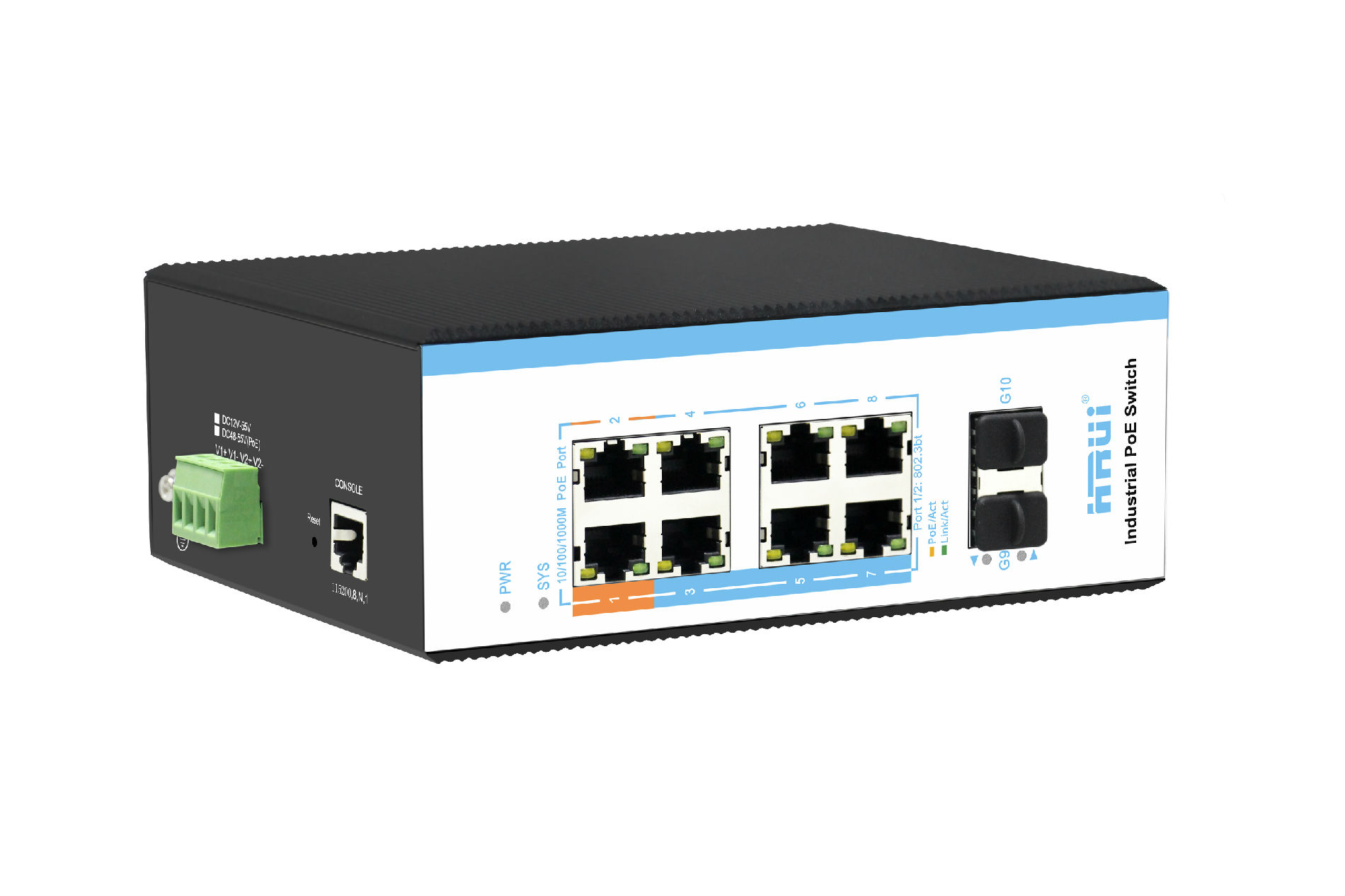 10口千兆工业级管理型PoE交换机