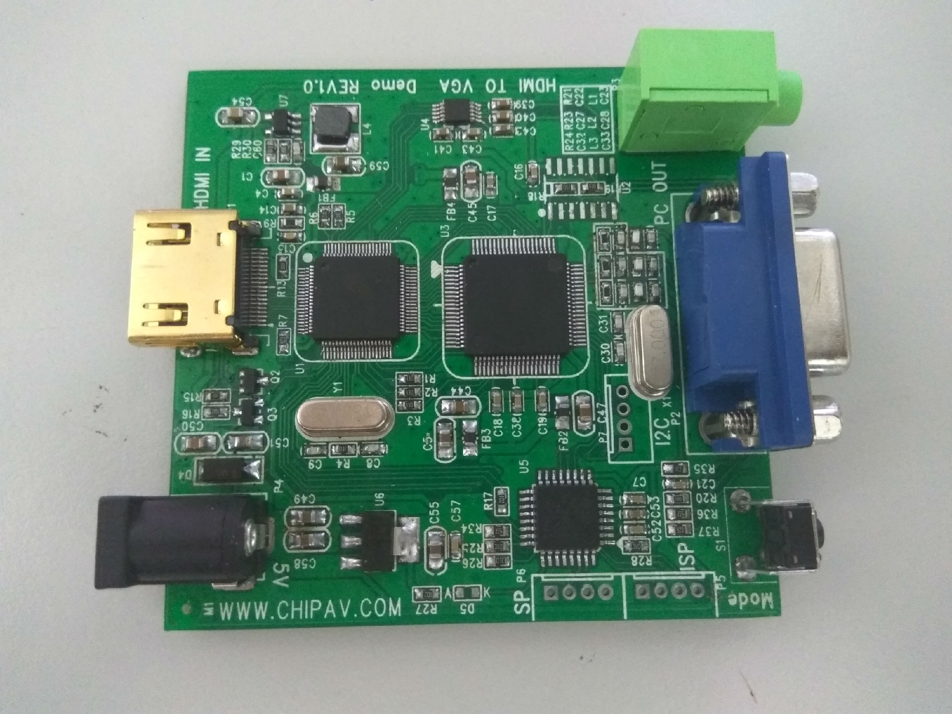 HDMI转VGA CH5600方案套片 高清画质 支持音频 PCBA定制开发等