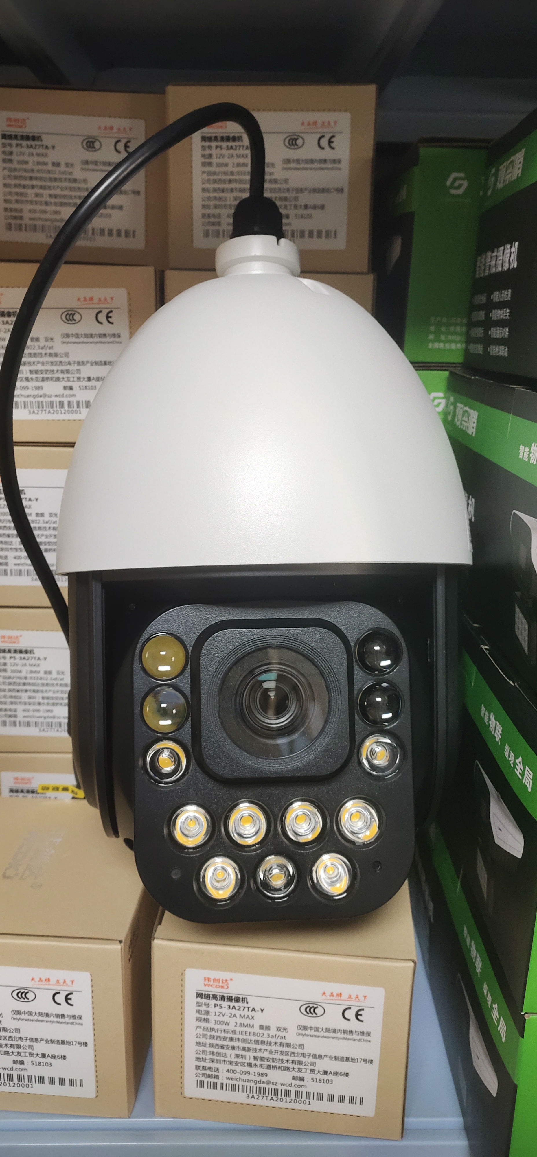 观察哨500万黑光警戒球机  8寸 可外接喇叭