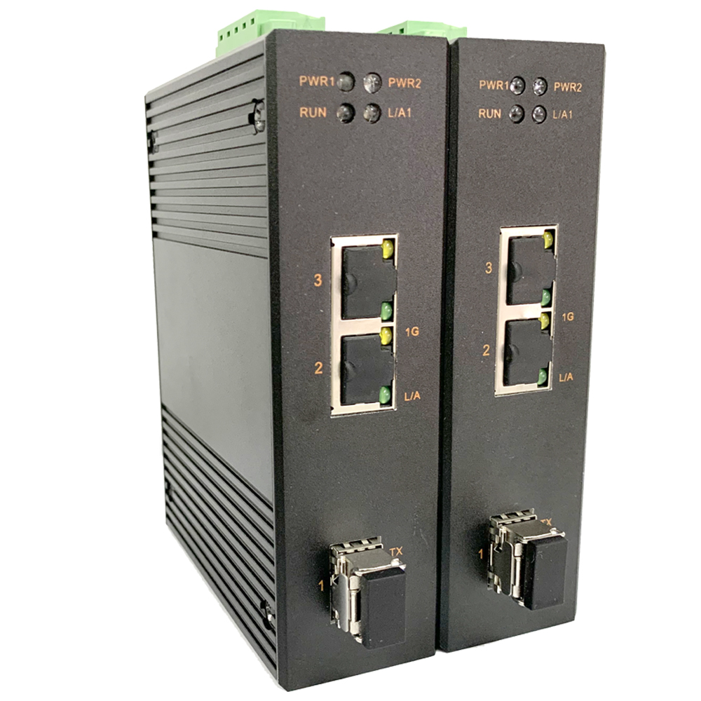 KNEWLINK纽琳克NLK-7003G工业级千兆1光2电交直流光纤收发器