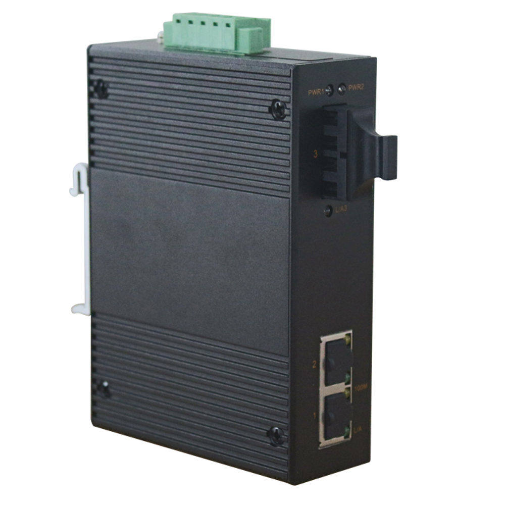 KNEWLINK纽琳克NLK-7003工业级百兆1光2电交直流光纤收发器