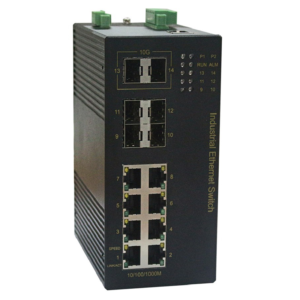 KNEWLINK纽琳克NLDK7714G-2TM工业级2万兆+12口千兆网管型自愈环网交换机