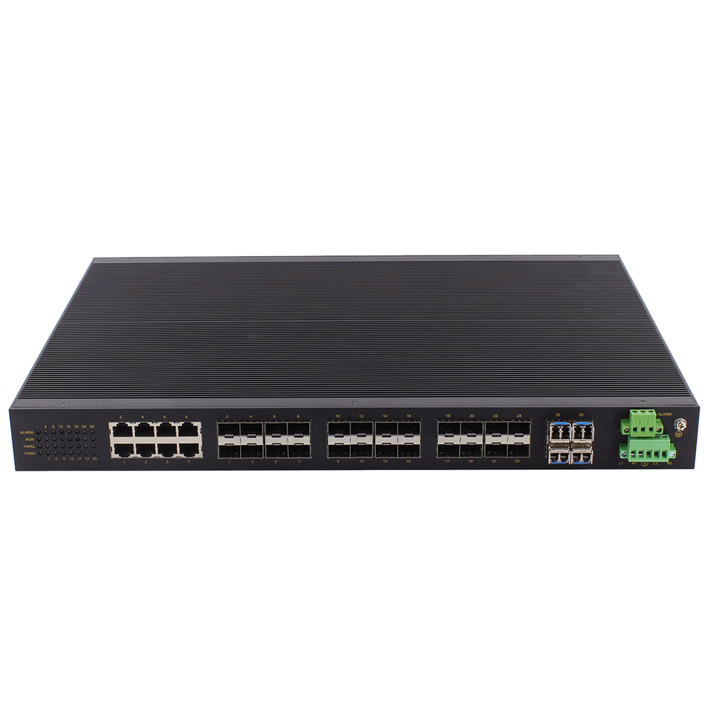 KNEWLINK纽琳克TF28GX全光全千兆28口网管型机架式交直流220V工业以太网交换机