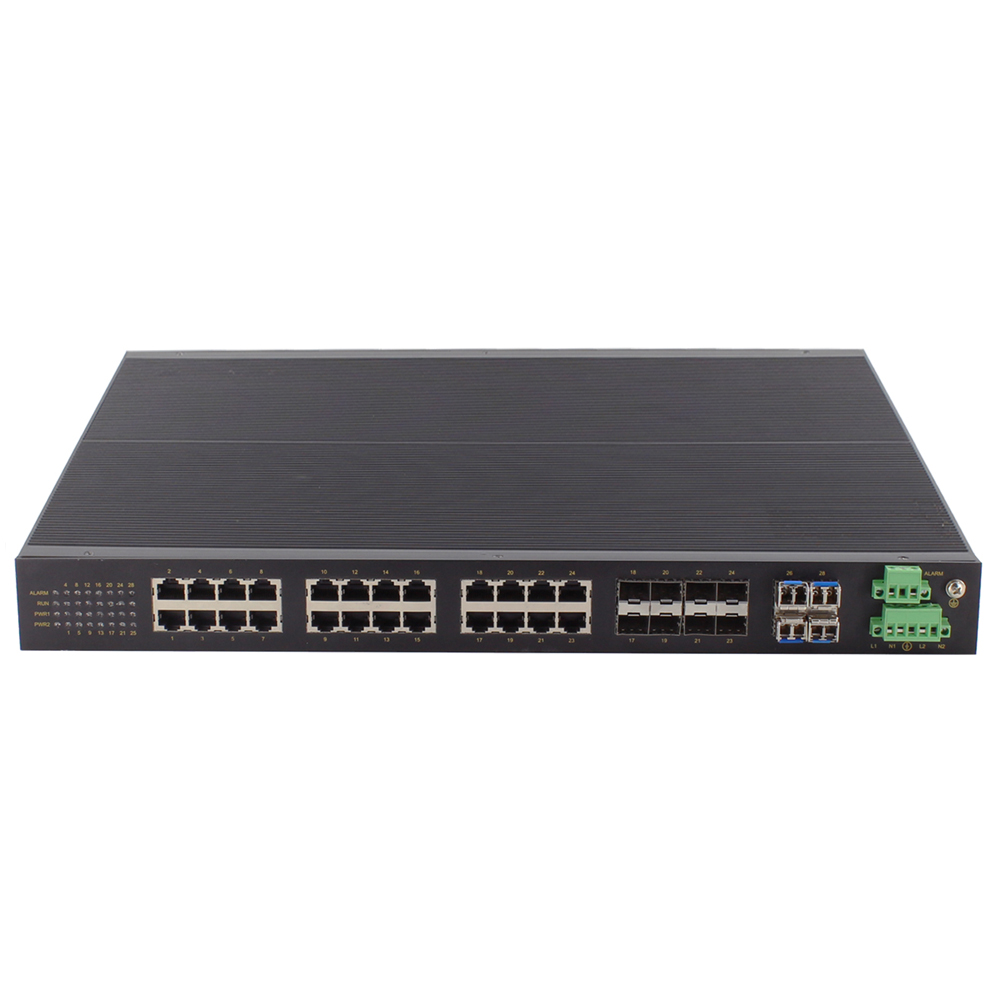 KNEWLINK纽琳克TF28G千兆28口光电复用网管型机架式交直流220V工业以太网交换机