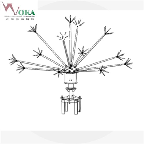 航天中心楼宇建筑型无源驱雷防雷针 停机坪雷电预警系统