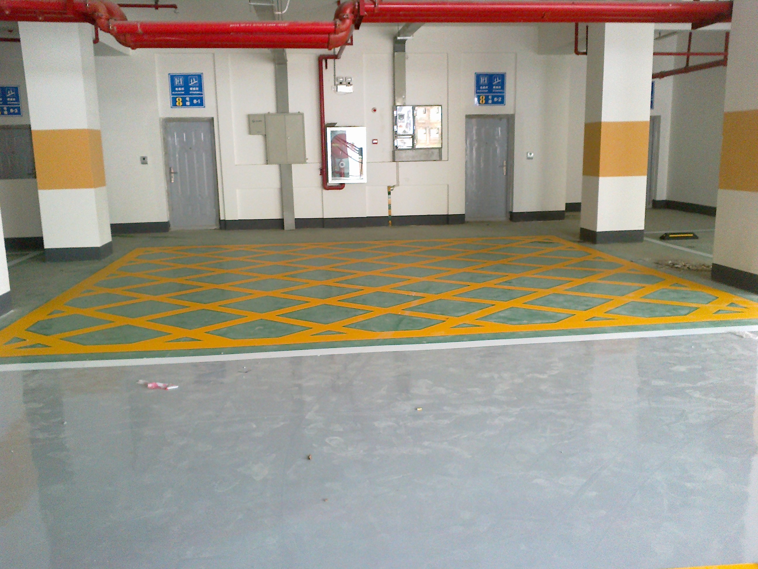 地下车库地坪地面消防网格