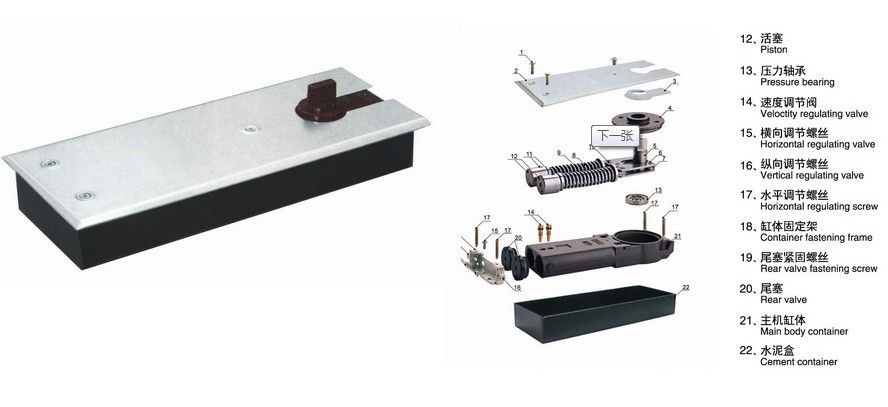 地弹簧玻璃门系列 液压闭门器  广州中控