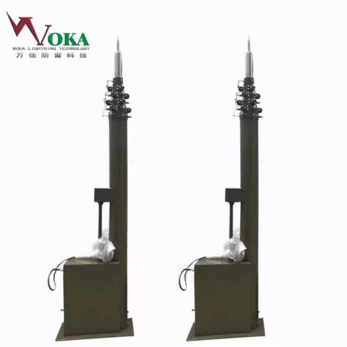 预制舱变电站20米移动式避雷针 15米手电动一体升降支杆接闪器