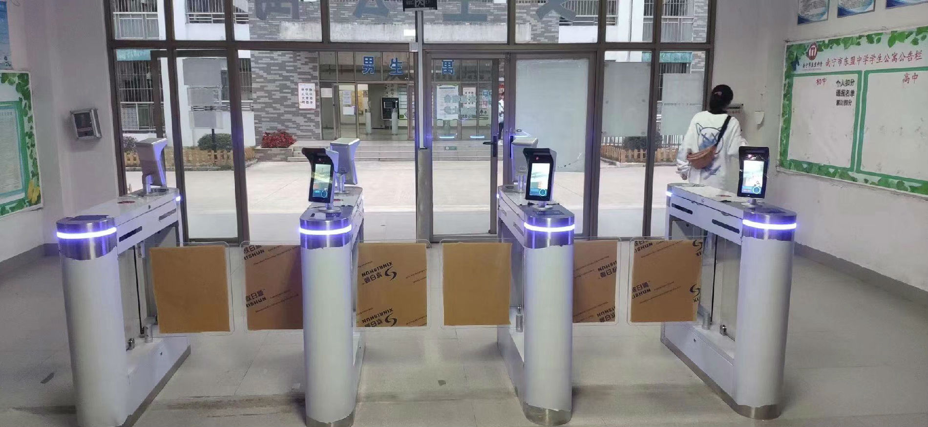 食堂通道闸刷卡扣费系统，饭堂门禁闸刷脸扣费系统 仁卡智能 刷卡、人脸扣费、扣次等