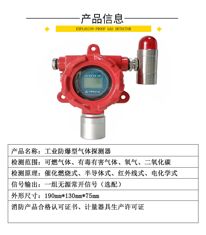 废料场壁挂式CO超标报警器 一氧化碳气体探测器