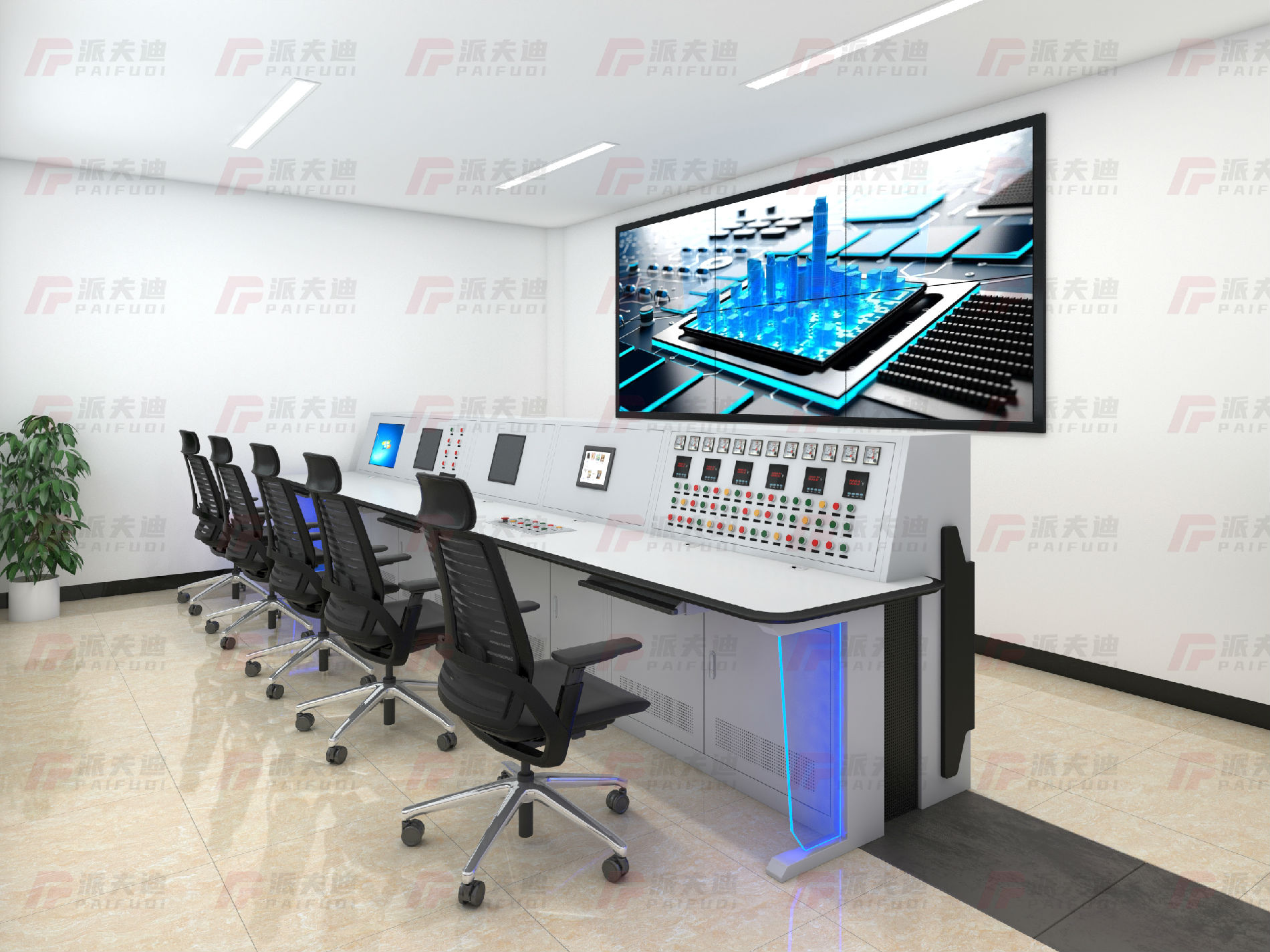 监控中心操作台 电力能源控制中心控制台 电力调度台