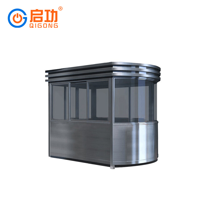 启功QG-GT26000岗亭保安亭户外可移动不锈钢钢幼儿园治安亭工地值班保安亭定制