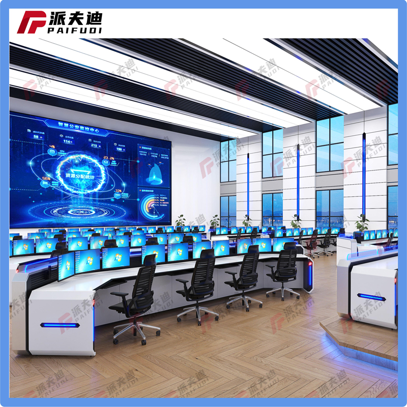 安防监控操作台中控室控制台定制指挥中心平台调度台电脑机柜