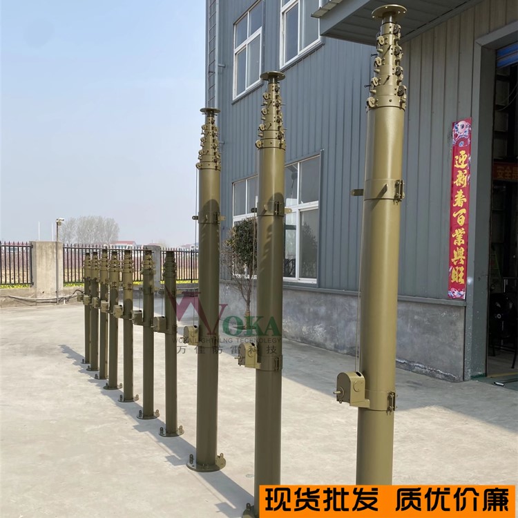 10米车载移动方舱升降式避雷针 12米监控球机碳纤维伸缩桅杆