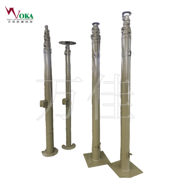 便携野战避雷针 15米机动式野战防雷系统 升降式避雷针塔