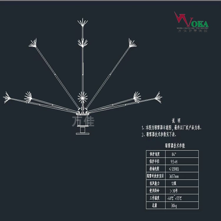 电晕场驱雷器 110kv输电线塔驱雷器 组装式驱雷器 拒绝雷电不发生雷击