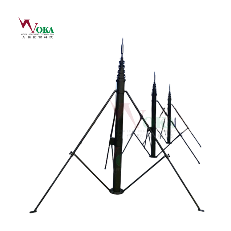 便携式野战升降避雷针 无线电天线升降杆 