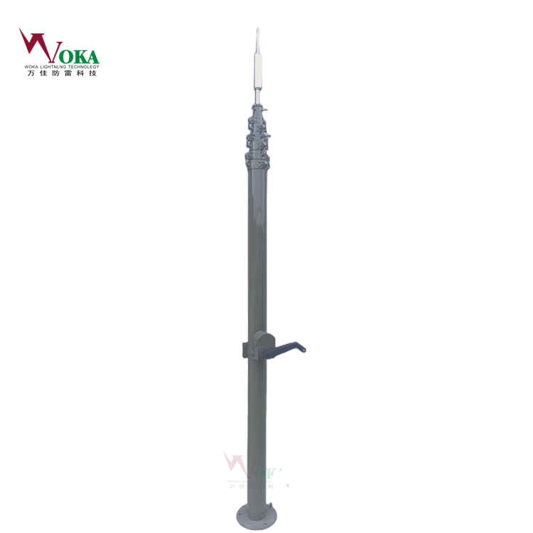 15米手动升降避雷针 滚塑箱包装野外保障天线升降杆 