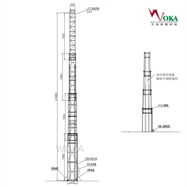 大型移动式伸缩桅杆 35米升降式照明避雷塔 6米承重800kg折叠塔 