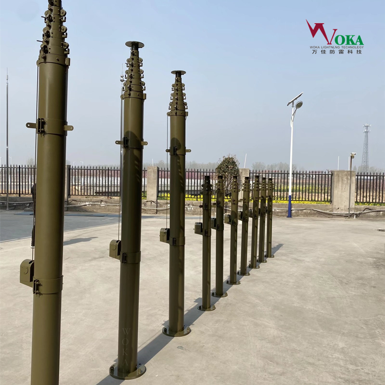 12米手动升降避雷针 手摇升降杆 隐蔽式智能升降杆避雷针