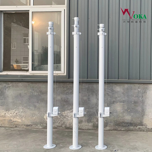 19米手动升降避雷针 防雷碳纤维升降杆 雷电峰值记录仪