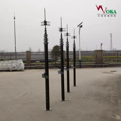 22米手动升降避雷针 手摇移动式伸缩桅杆 通信保障车载升降杆