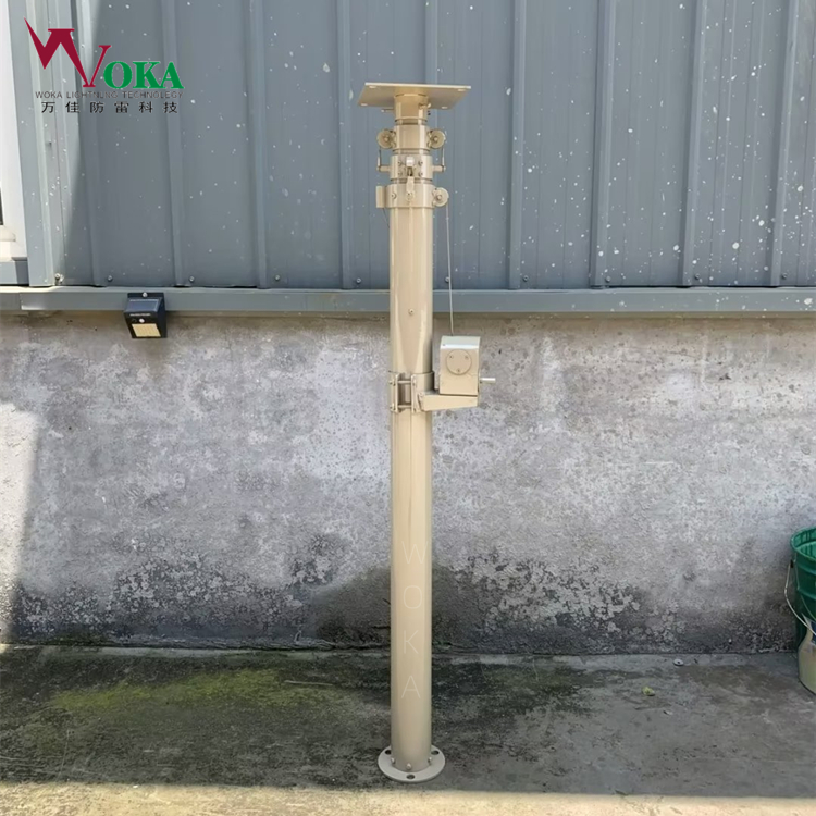 6米电动天线升降杆 车载玻璃纤维伸缩桅杆 手动升降避雷针