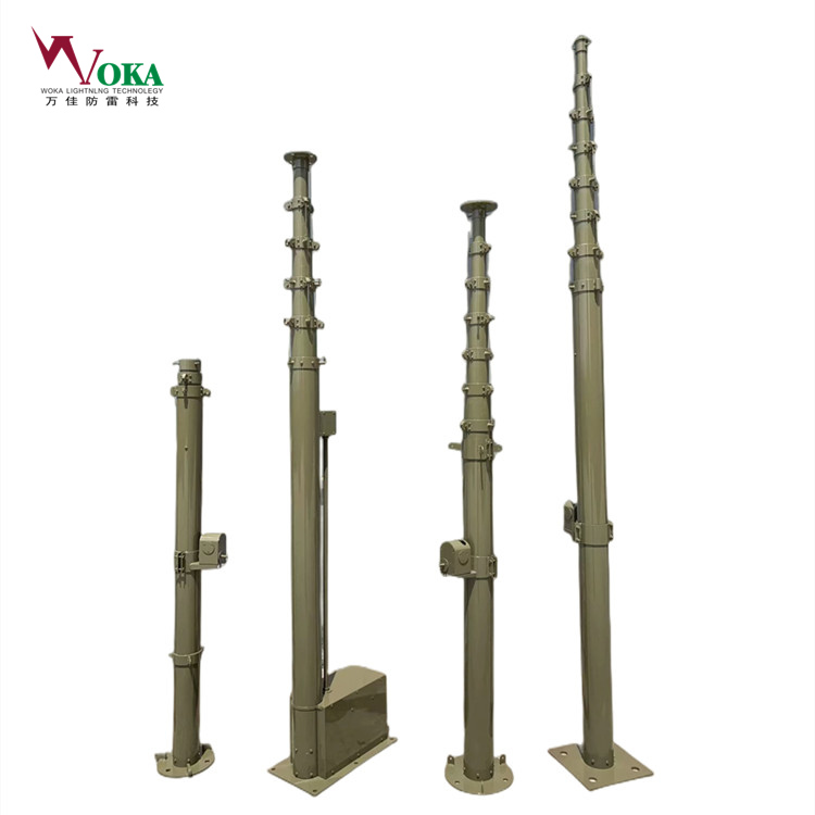 18米手动升降避雷针 车载伸缩杆 野外作业便携避雷工具