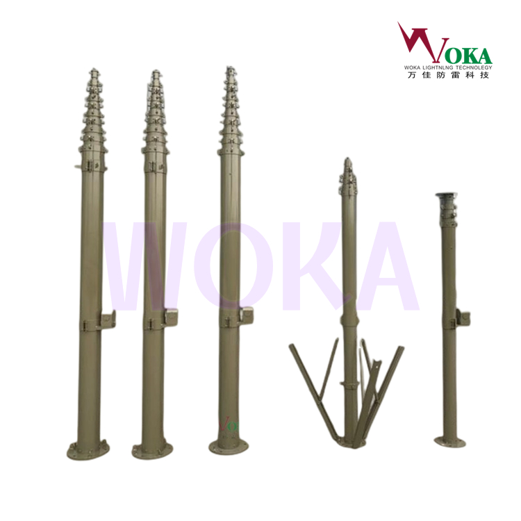 小于1欧姆快速接地装置 25米手动升降避雷针  接地电阻测试仪