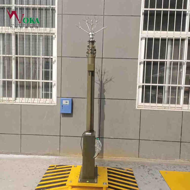 车载照明升降避雷针 防雷升降天线手动桅杆 探照灯云台升降杆