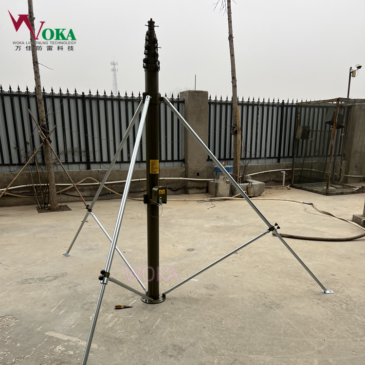 10米便携式玻璃纤维避雷针 车载升降杆避雷针 手动升降避雷针