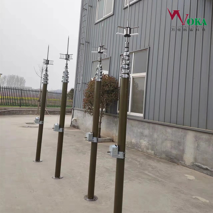 升降式不锈钢测风杆 伸缩式防侧闪避雷针 手动升降304接闪杆